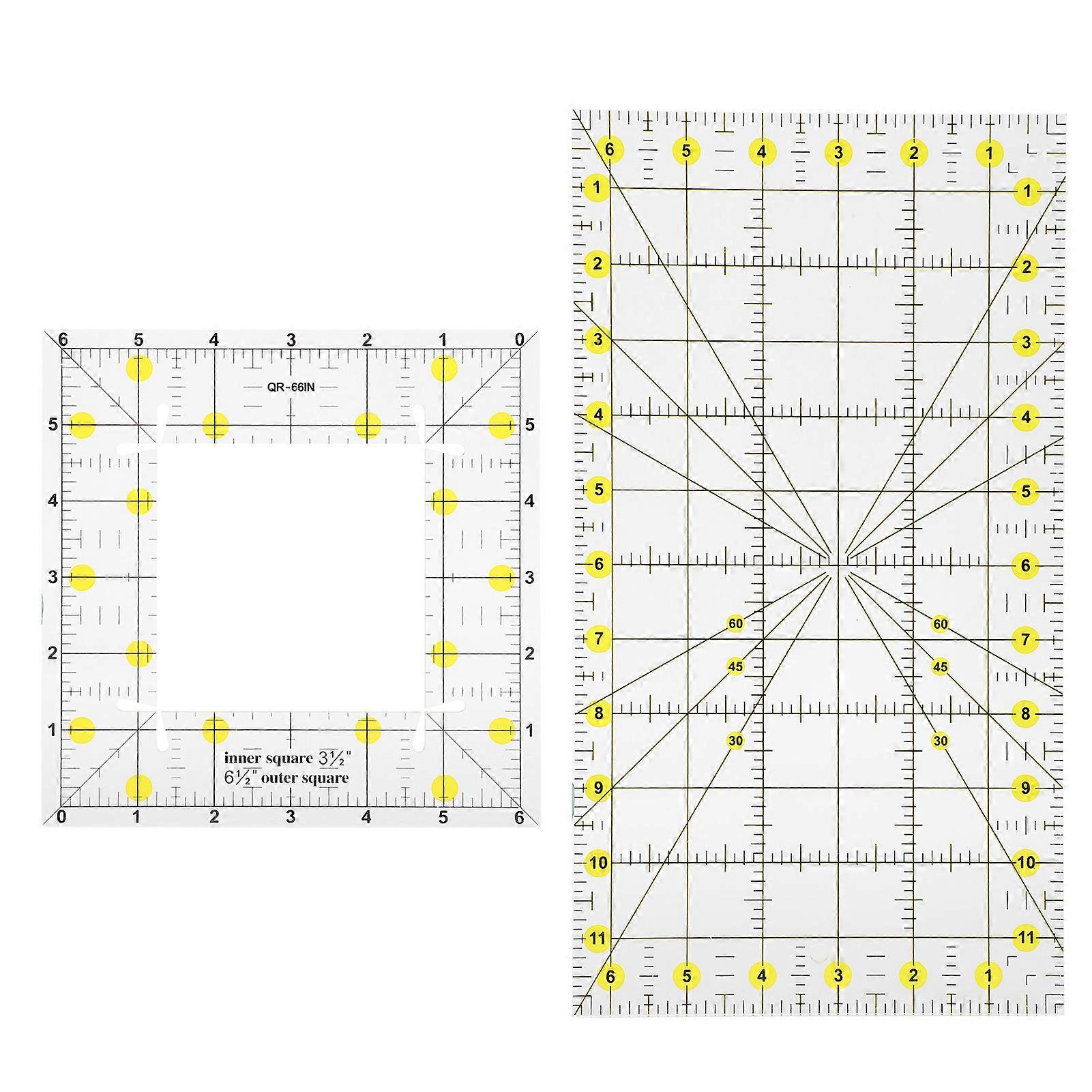 Rectangular Quilting Ruler Measuring Tools for Sewing Drawing Acrylic Craft Fabric Supplies