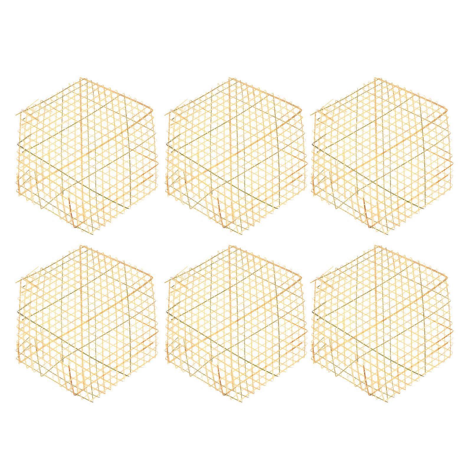 Bamboo Mats Handmade Bamboo Mats for Kitchen Decorative 6Pcs Set