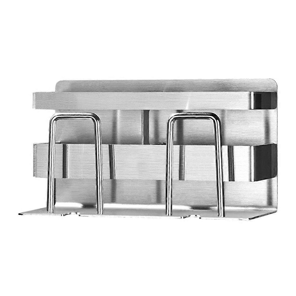 Toothpaste Rack Stainless Steel Holder for Bathroom Use 2Pcs Silver