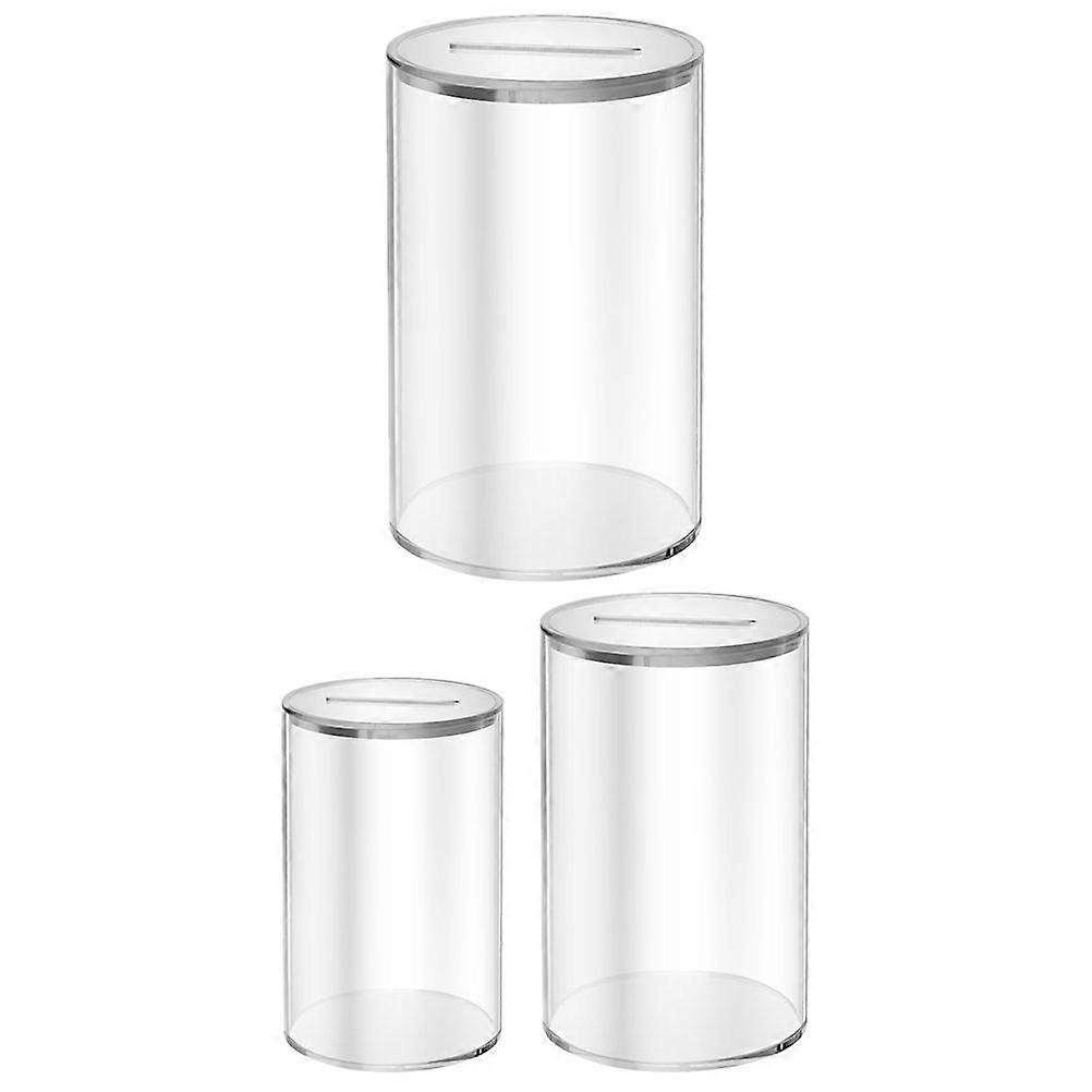 Acrylic Money Saving Box for Storage 6Pcs Transparent Coin Saving Container