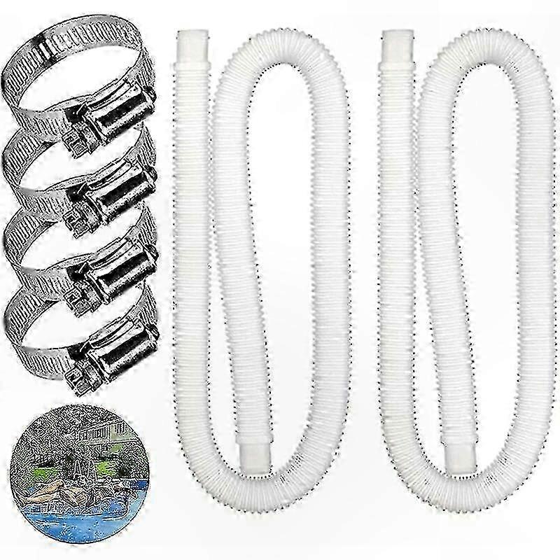 Pool Filter Pump Hose Replacement, 100FT Accessory for Above Ground Pools, 2-Pack Connectors Included