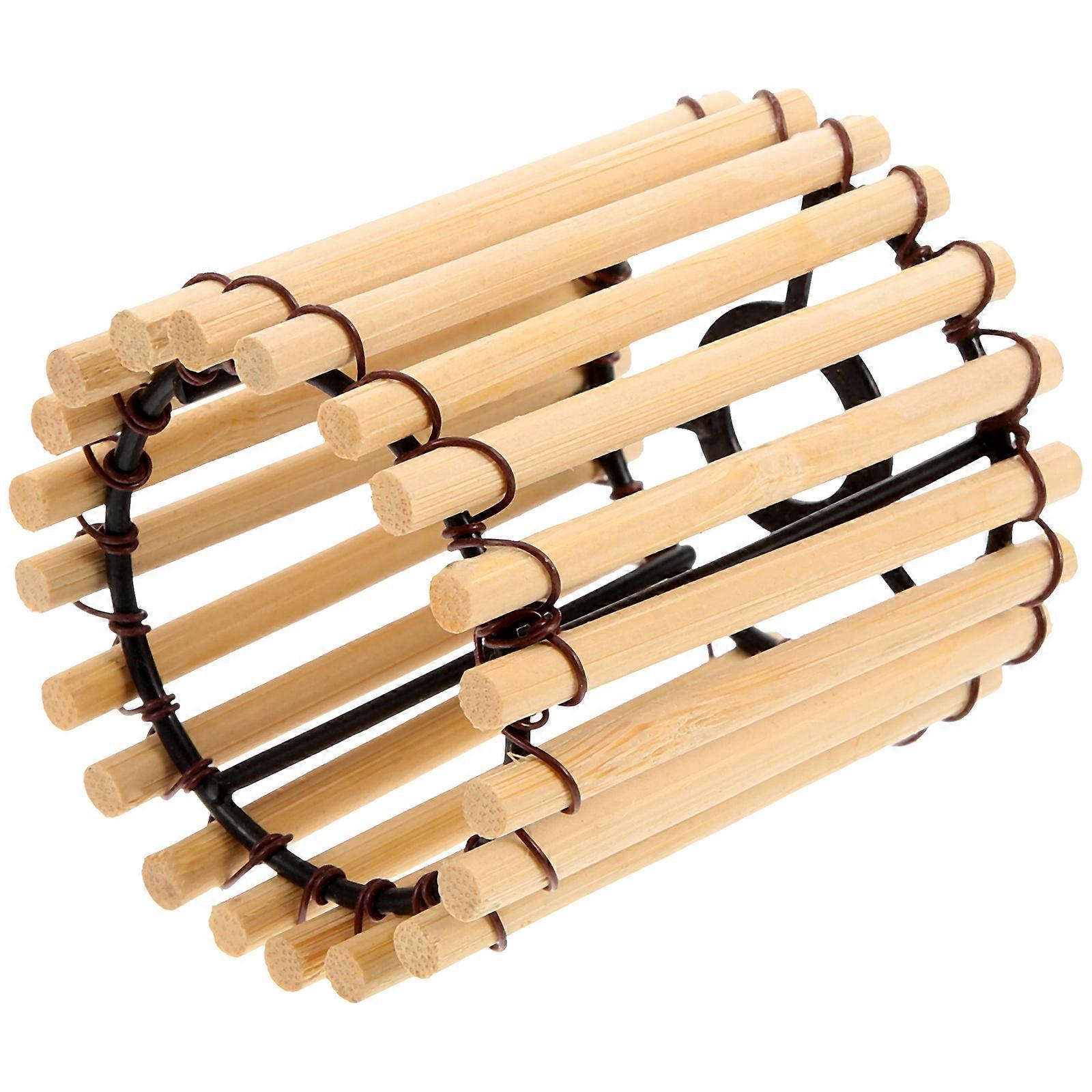 Chinese Style Bamboo Lampshade Drum Shape For Tea Room Decoration Light Diffusion 1Pcs Handwoven Design