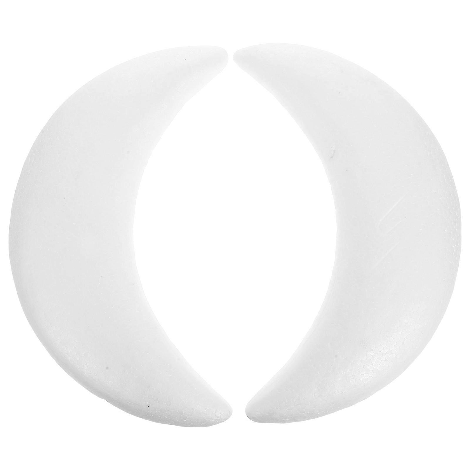 10Pcs Moon Shaped White Foam Balls For Craft Enthusiasts Celebrating Eid Mubarak In Classroom And Party Settings