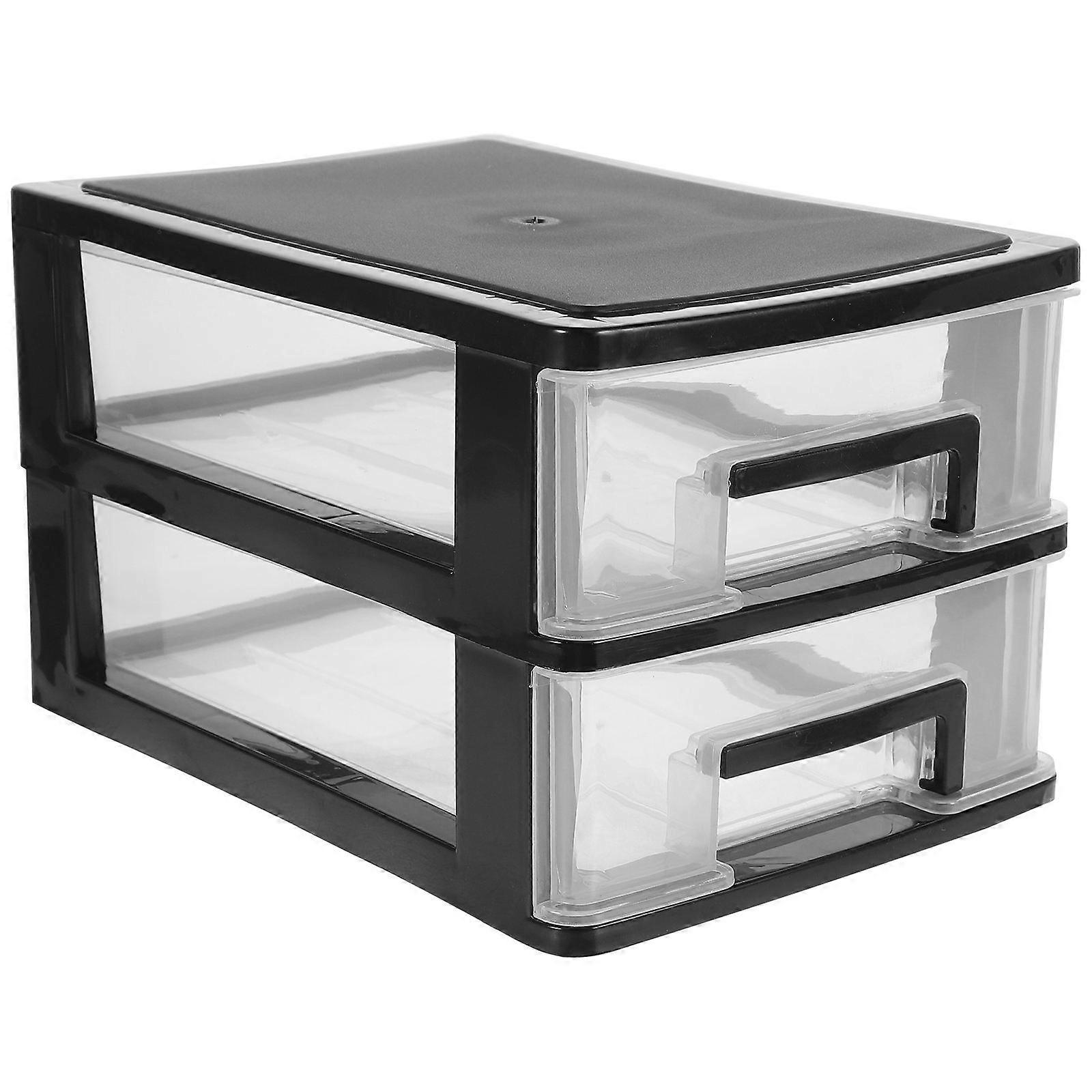 Cosmetics Storage Holder Plastic Desktop Organizer with 2 Layers 4Pcs