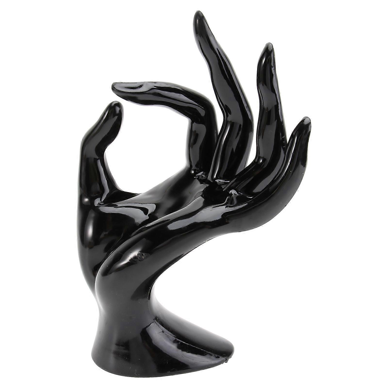 Hand Shape Ring Holder for Display 1 Piece Plastic Jewelry Display Rack Black