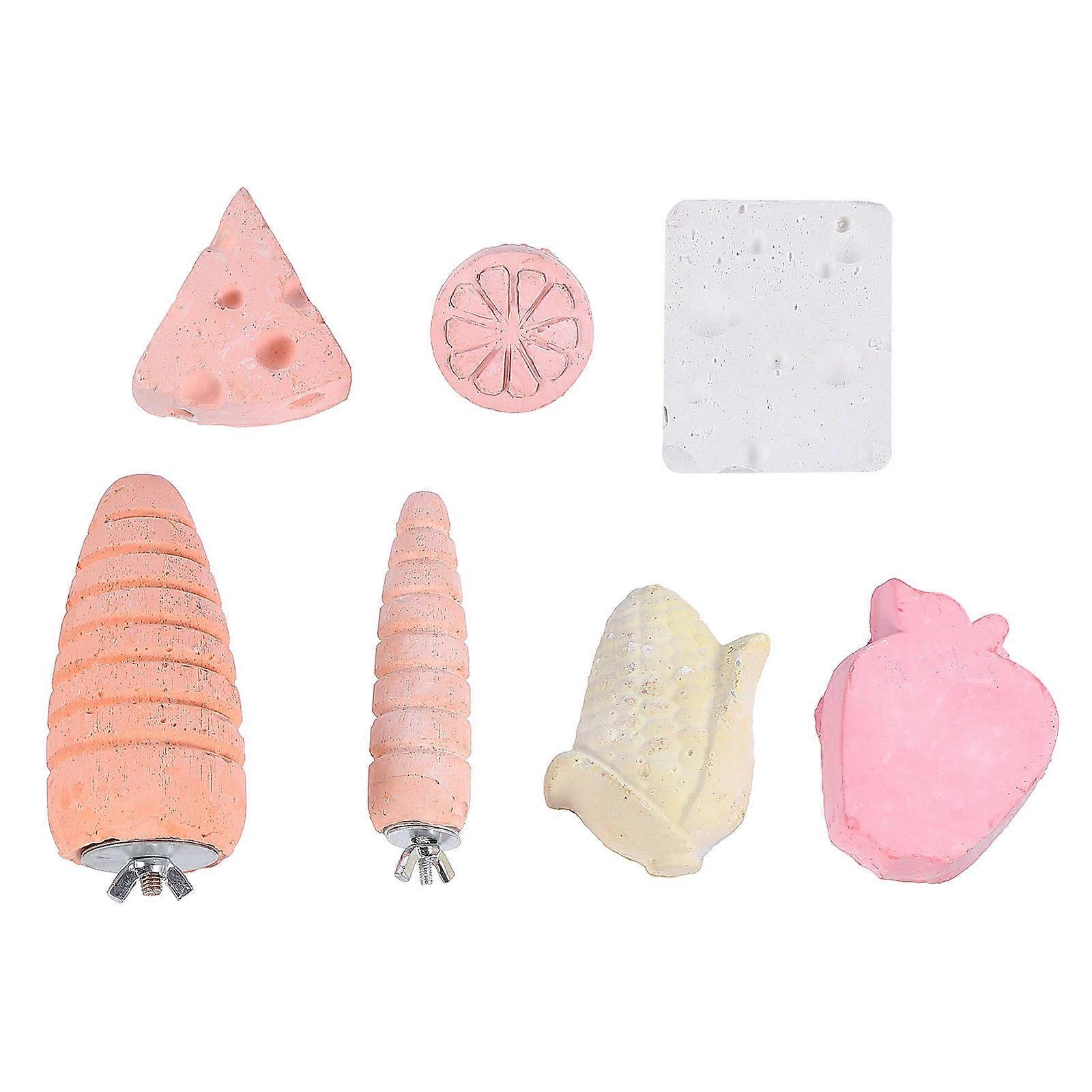 Small Pet Chewing Stone Calcium for Chew 21Pcs Assorted Color Toys