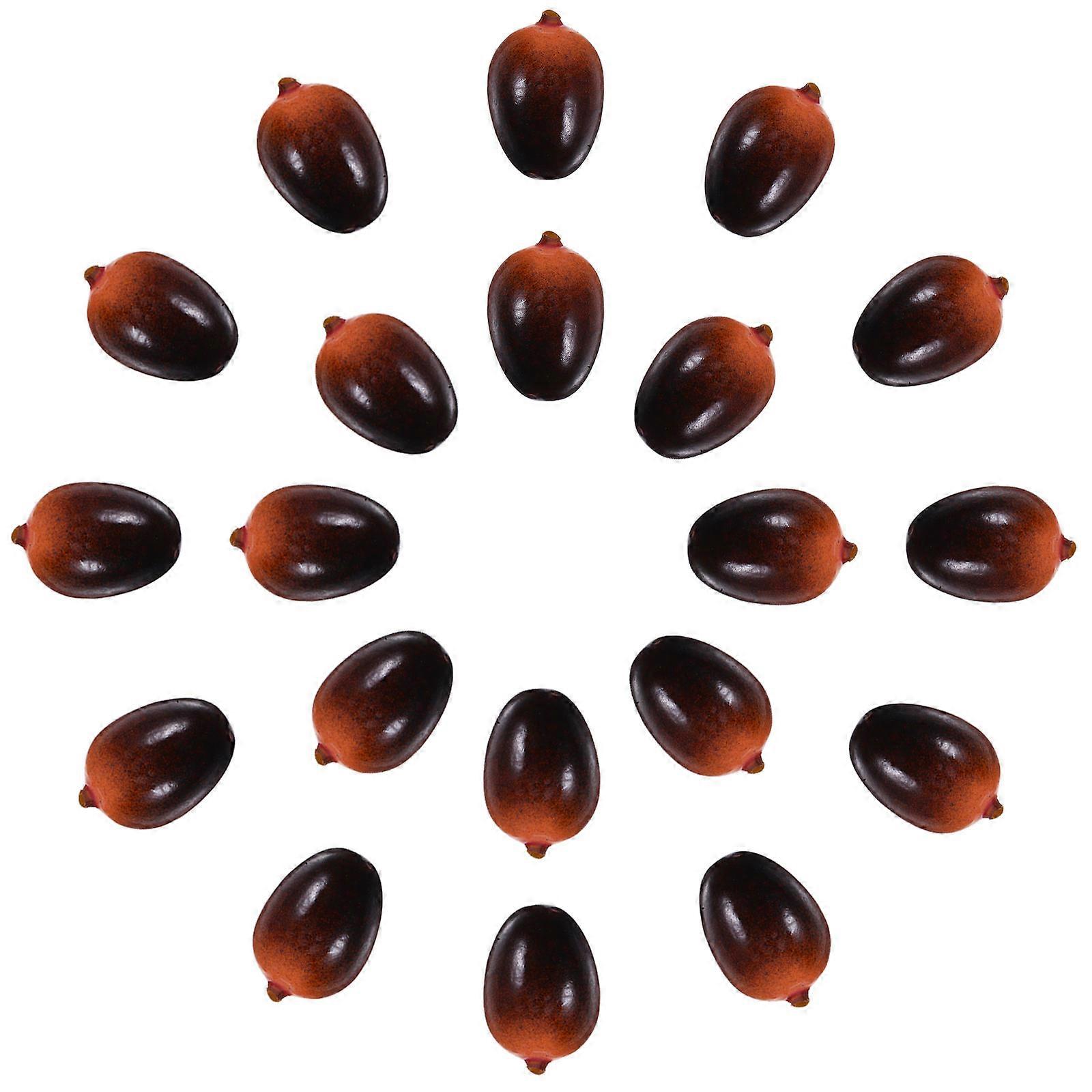 Fake Olive Artificial Fruit Model for Table Decor 100Pcs Coffee Foam