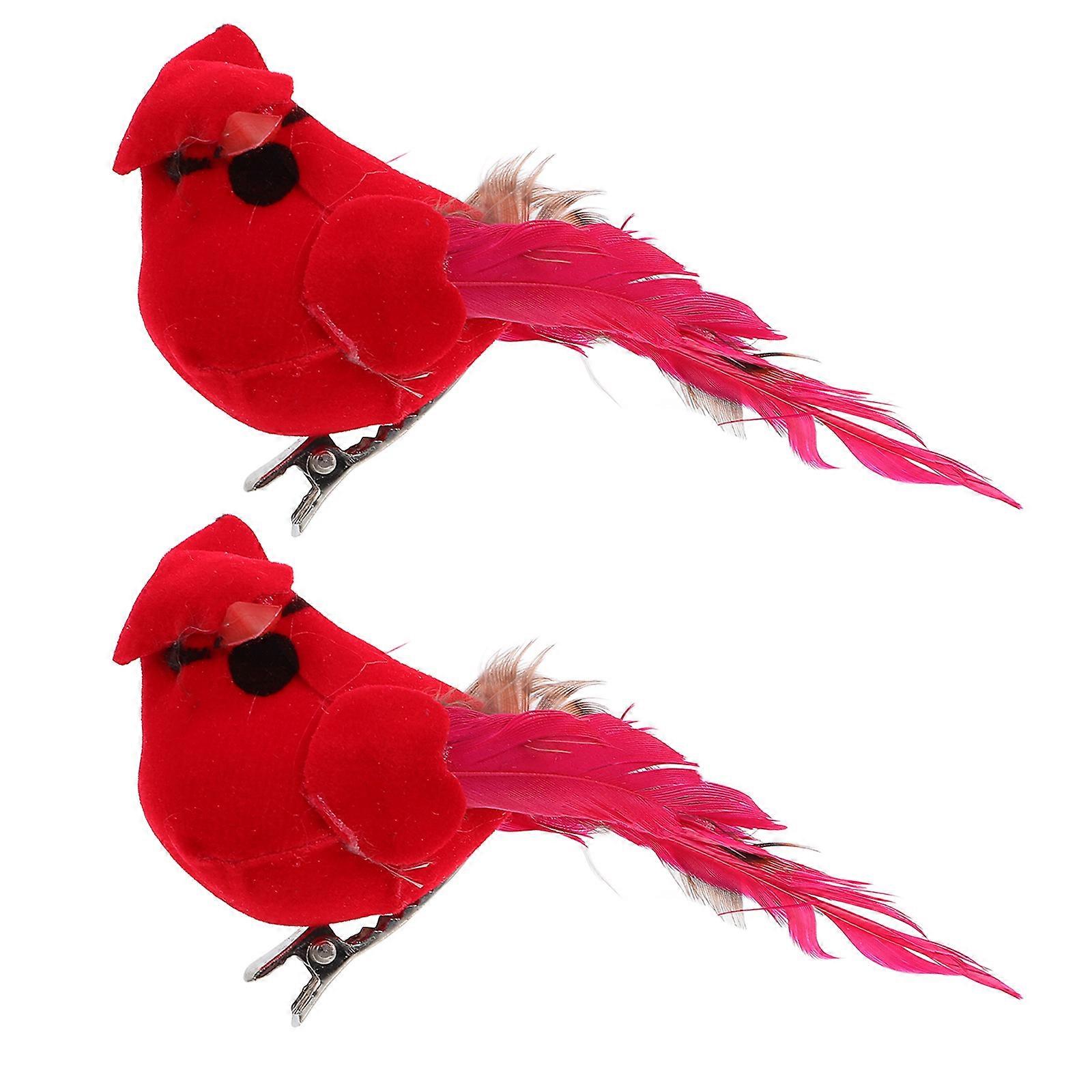 4 Pcs Red Bird Ornaments Christmas Perfect For Home Decor And Event Spaces To Enhance Atmosphere With Versatile Attachment