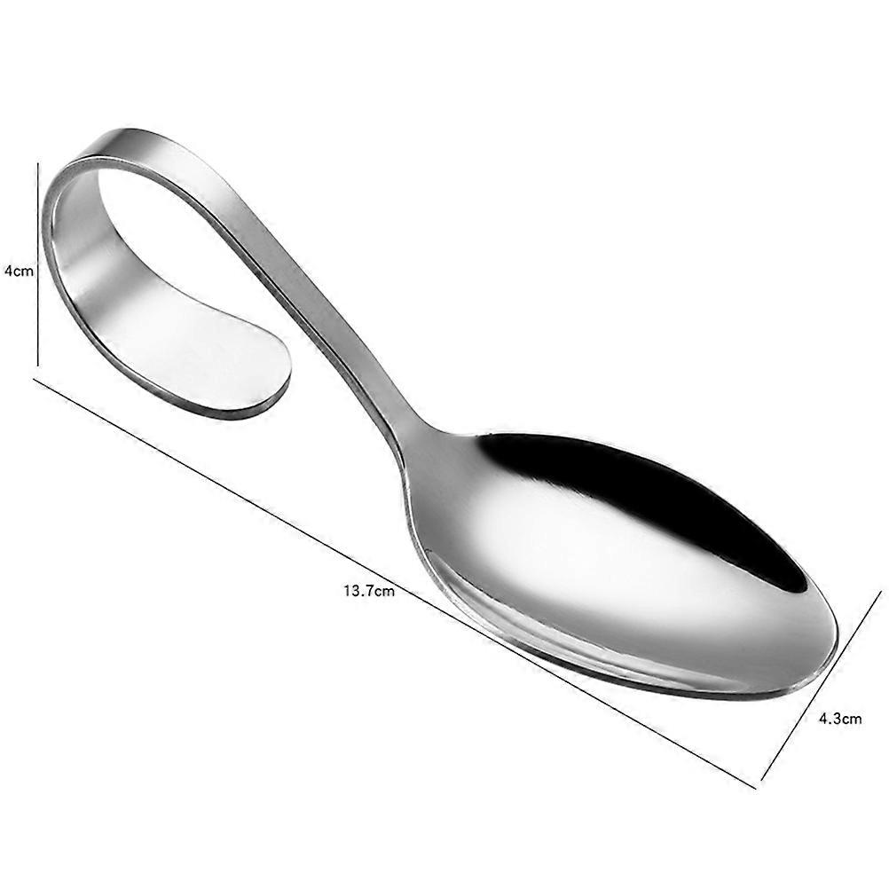 Mirror Polishing Process Serving Food Spoon Shape For Cocktail Parties Adults Approx. 13.7 X 4.3 X 4 Cm Silver 8Pcs