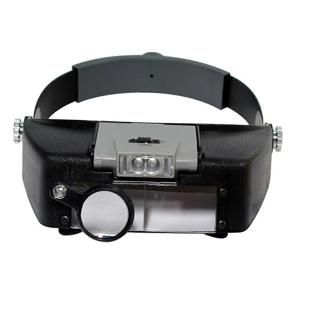 Helmet HeadMounted Magnifier With LED Light Lightweight DualLens For Clock Hobbyists And Professionals