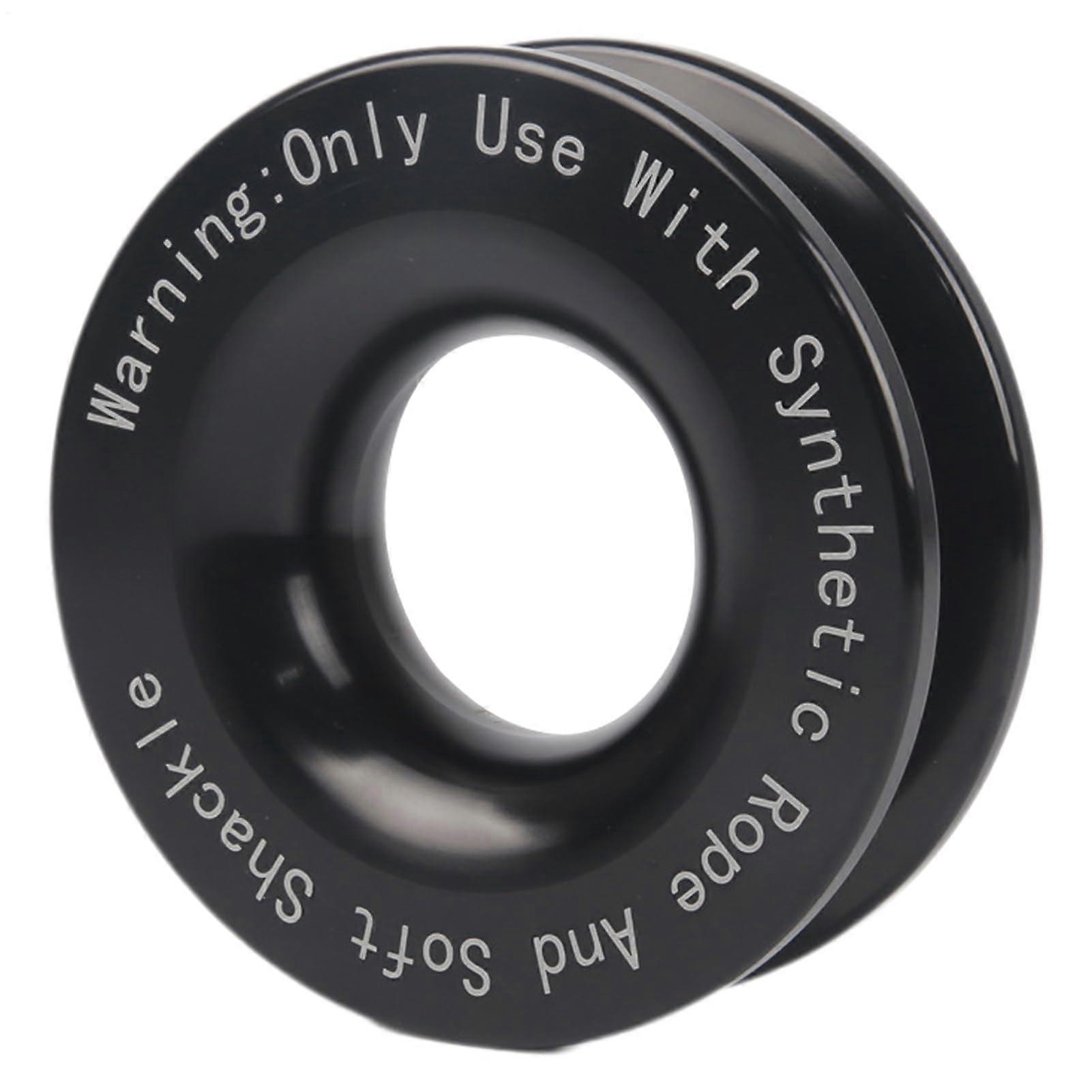 Portable Recovery Ring 41,000 Lbs Snatch Block Winch Accessory, RustResistant Aluminium Alloy Tow Ring ATV/SUV Black