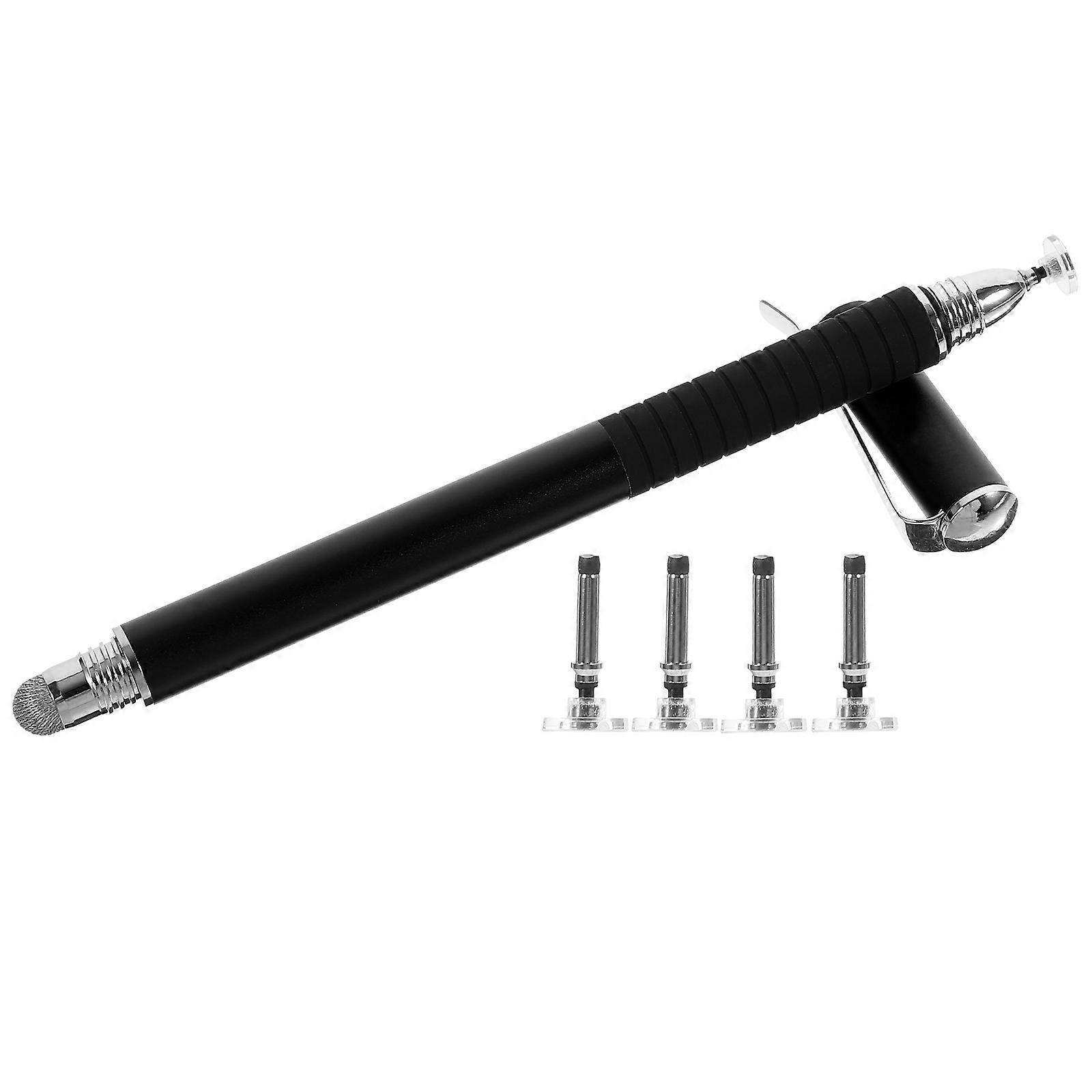 2-In-1 Capacitive Stylus Pen Set 5Pcs Double-End Black Touchscreen Pen For Handwriting And Tablet Use Size 14 X 1 X 1Cm