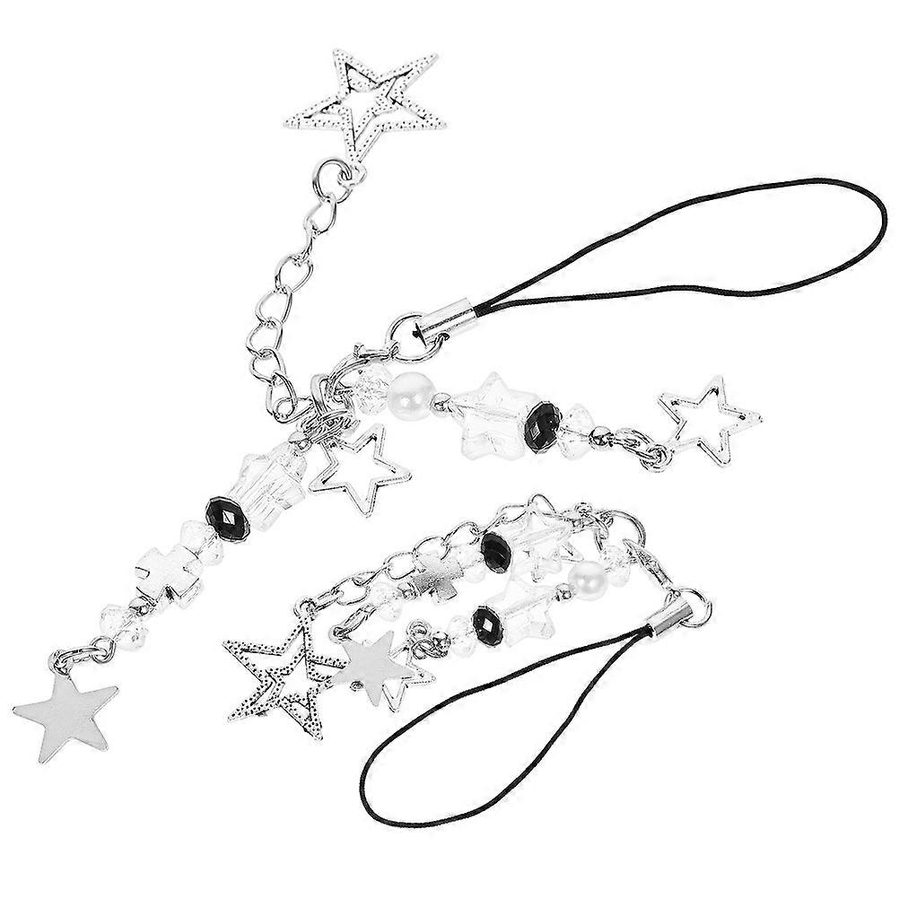Phone Charm Star Chain for Decor 2Pcs Alloy Decorative Strap
