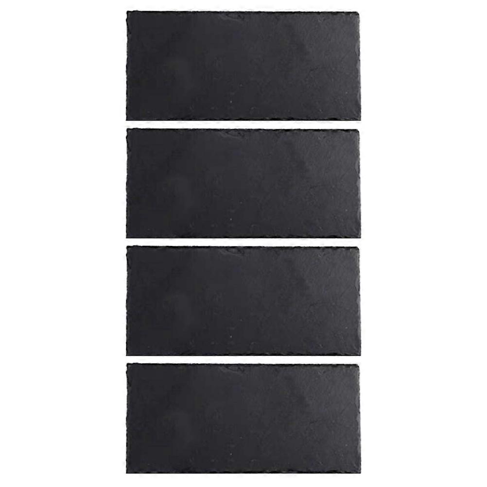 Rectangle Sushi Plates For Home Users Black 4Pcs Easy to Clean Japanese Plates Elegant Style