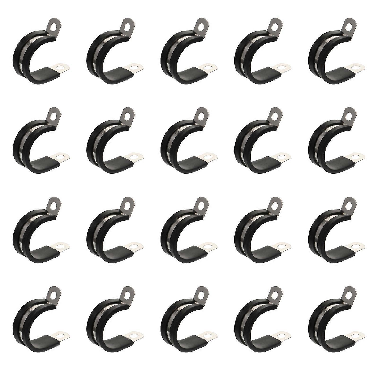 Automotive R-Shaped Hose Clip Rubber Clamp for Durable Use 60Pcs Kit