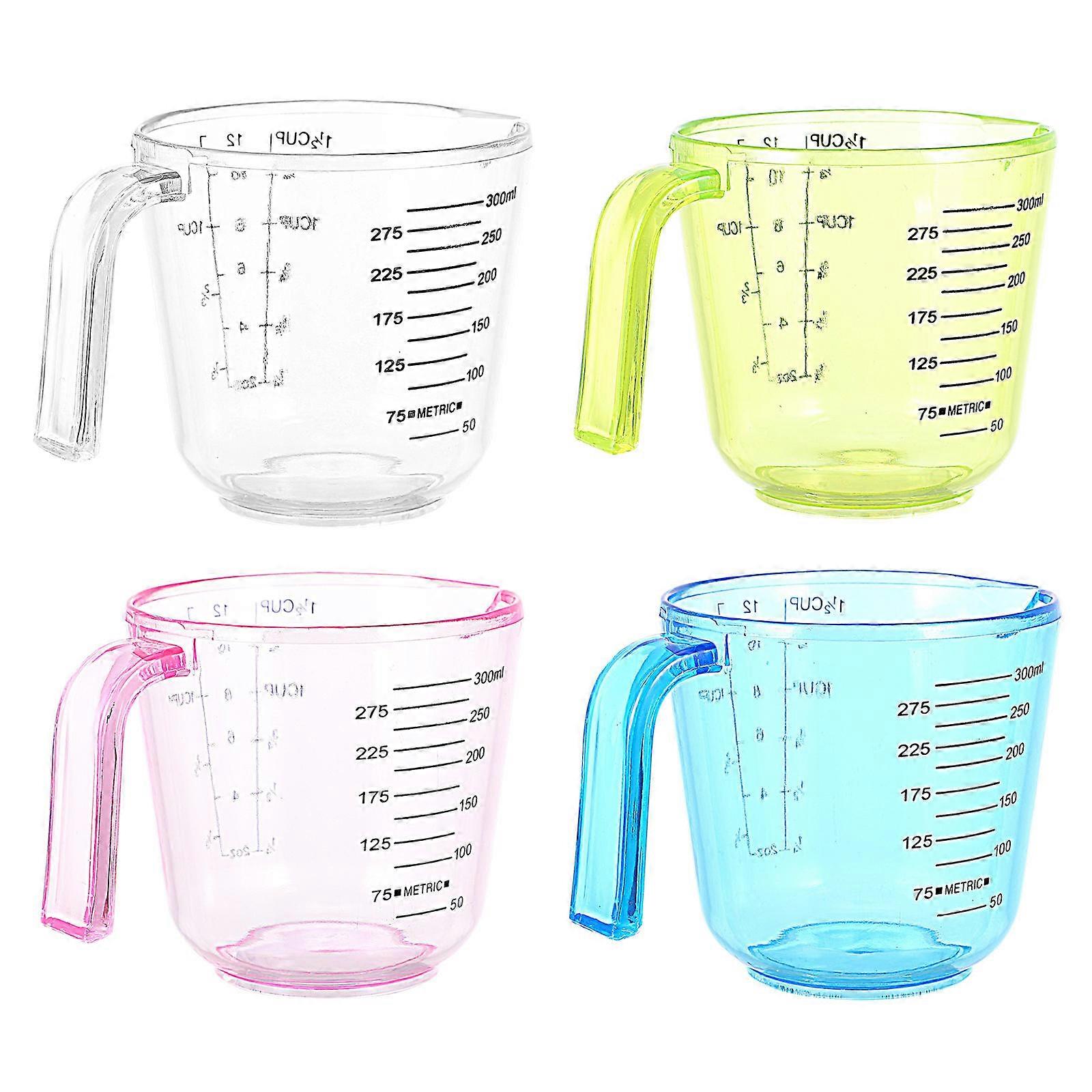 Measuring Cups Plastic Set with Scale for Liquid Measurement 4Pcs Assorted Color
