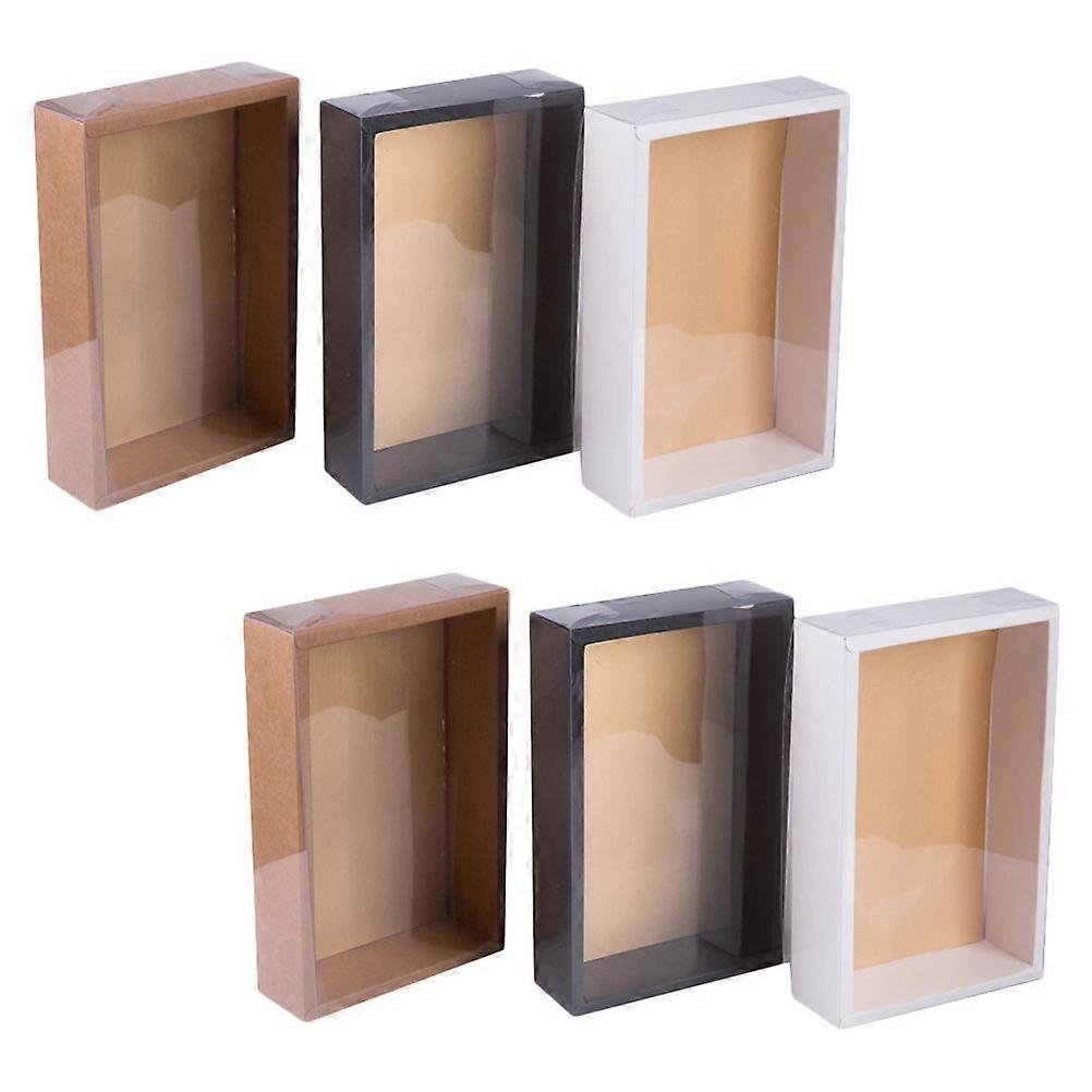 Square Wrapping Box Dessert Containers for Wedding Day 20x10x5cm White Paper 6Pcs