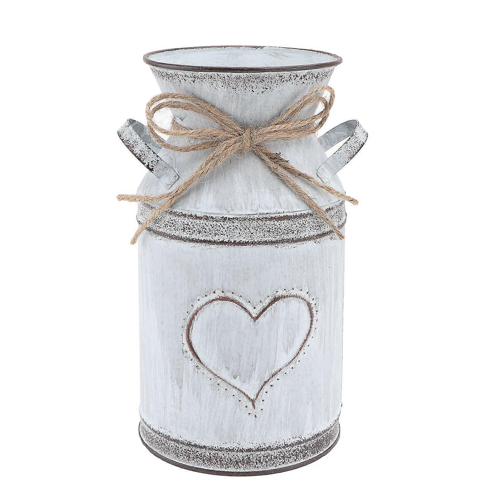 Elegant Heart Pattern Plant Holder Iron Vase for Decor 4Pcs