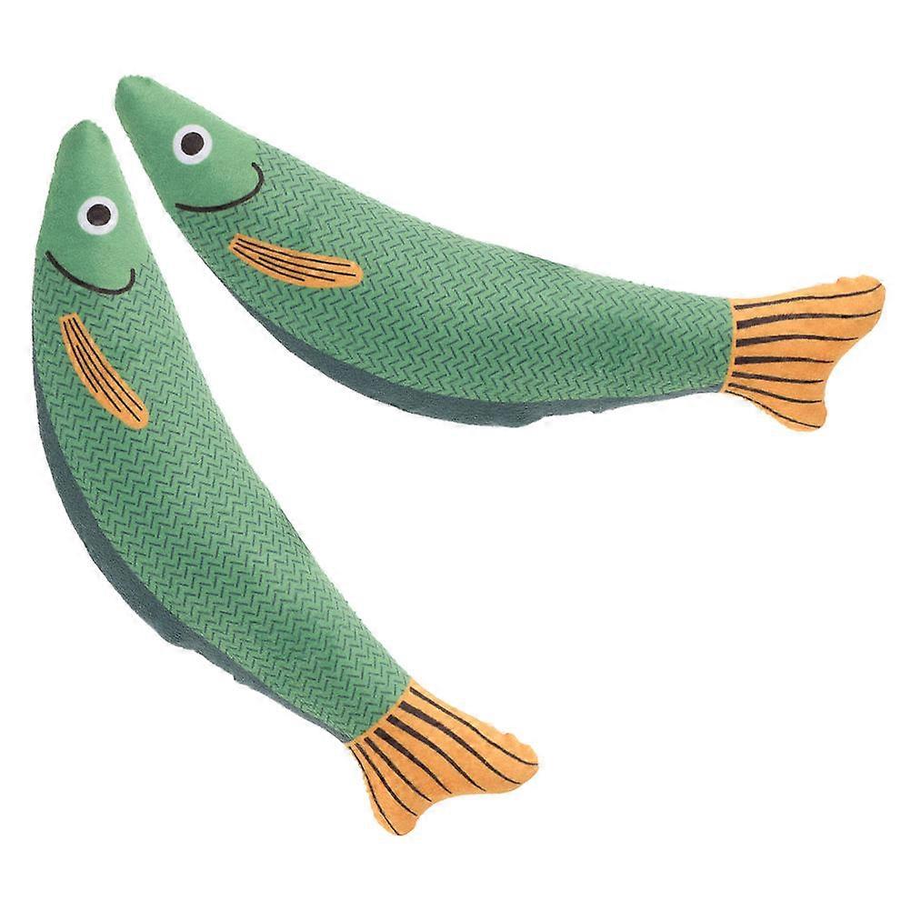 Catnip Fish Toy for Active Play 4Pcs Plush Cartoon Cat Teasing Toy