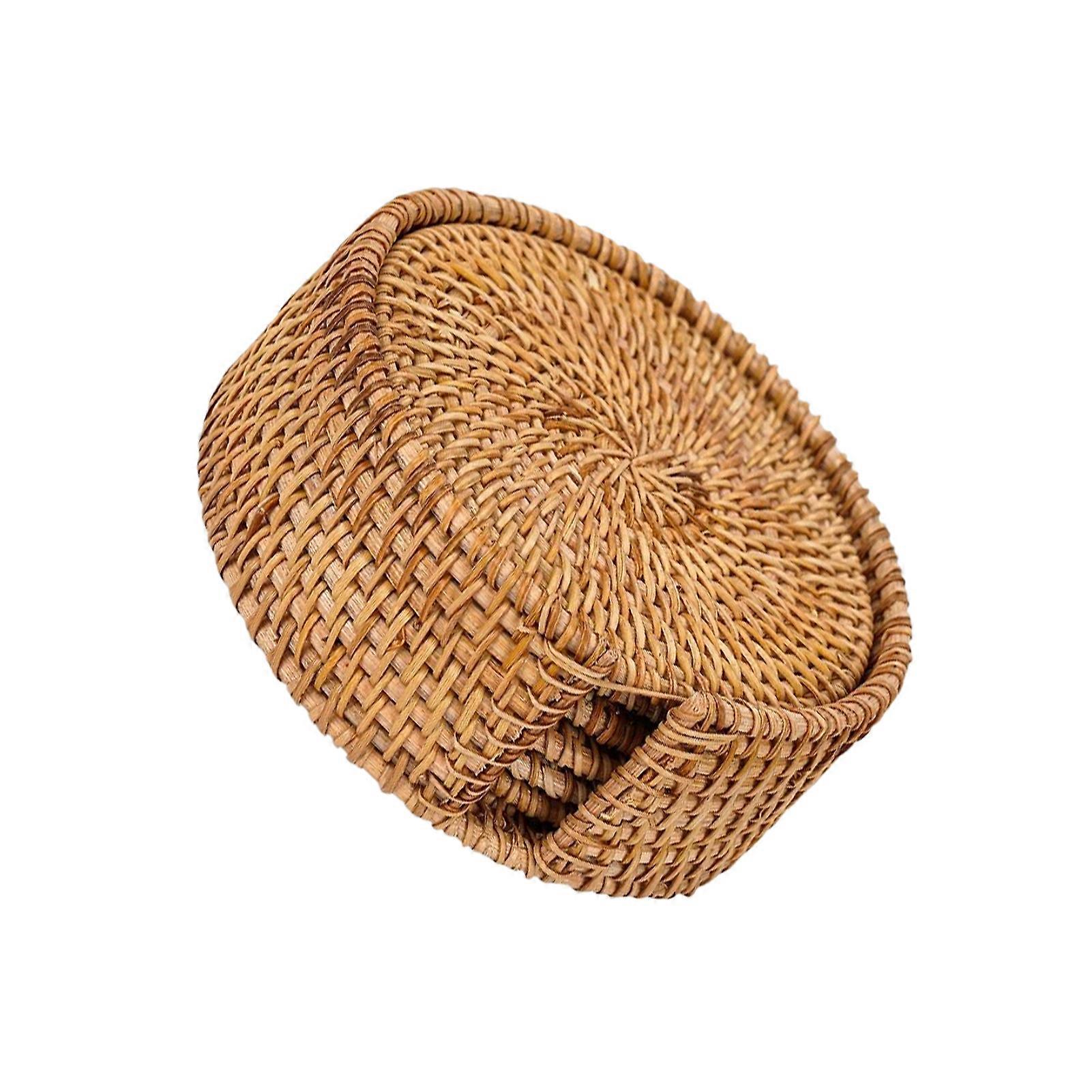 6x Woven Coaster Set Natural Elegance For Table Setting Braided Coasters For Drinks Neutral Coasters