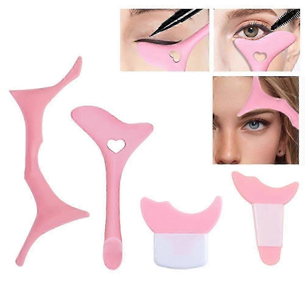 2025LatestModel4 Pcs All In One Eyeliner Stencils Wing Tips + Eyeshadow Baffle + Mascara Eyelash Guard +