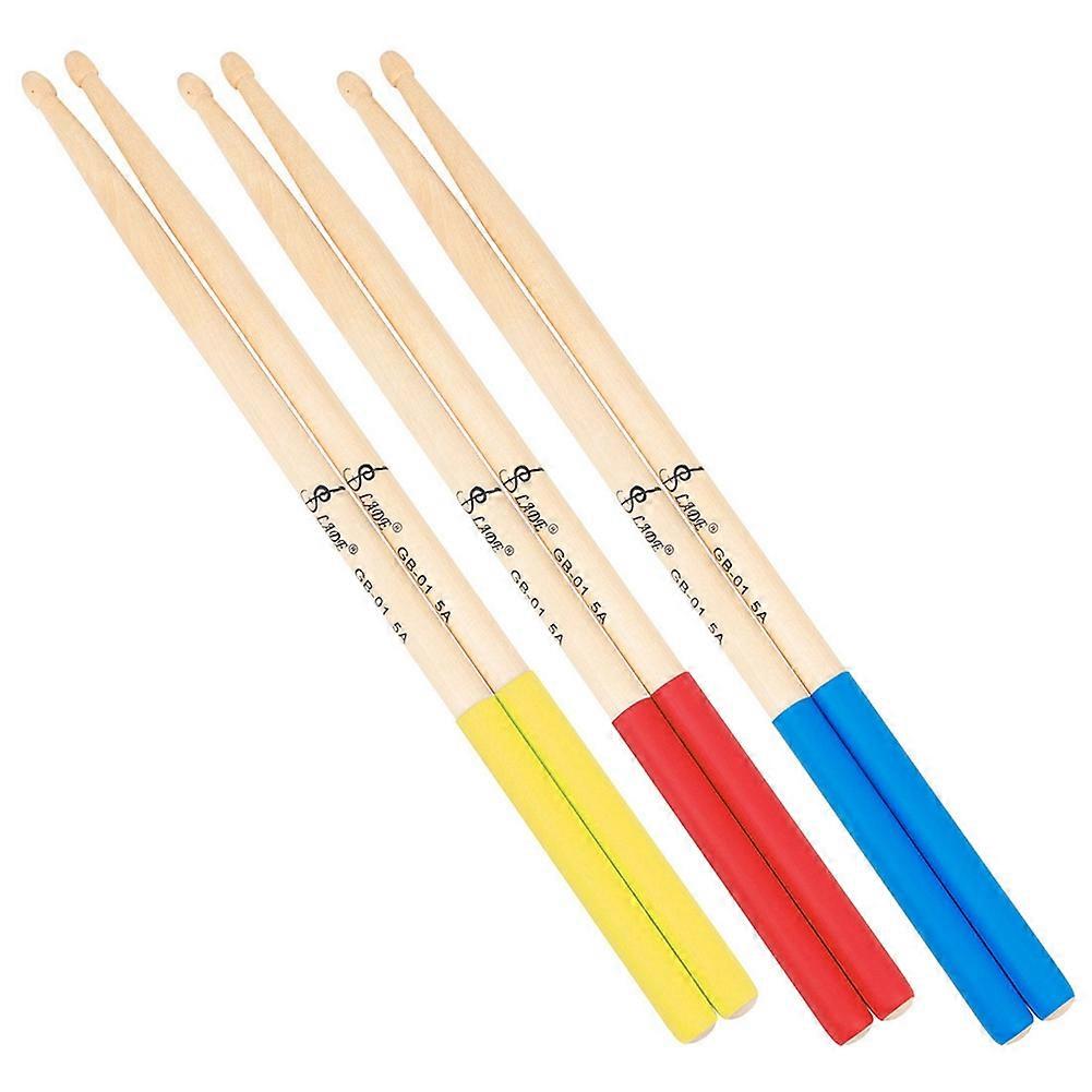 3 Pairs 5A Maple Drumsticks GB-01 Wooden Drum Sticks Percussion Mallets for All Drum Sets Drum Acce