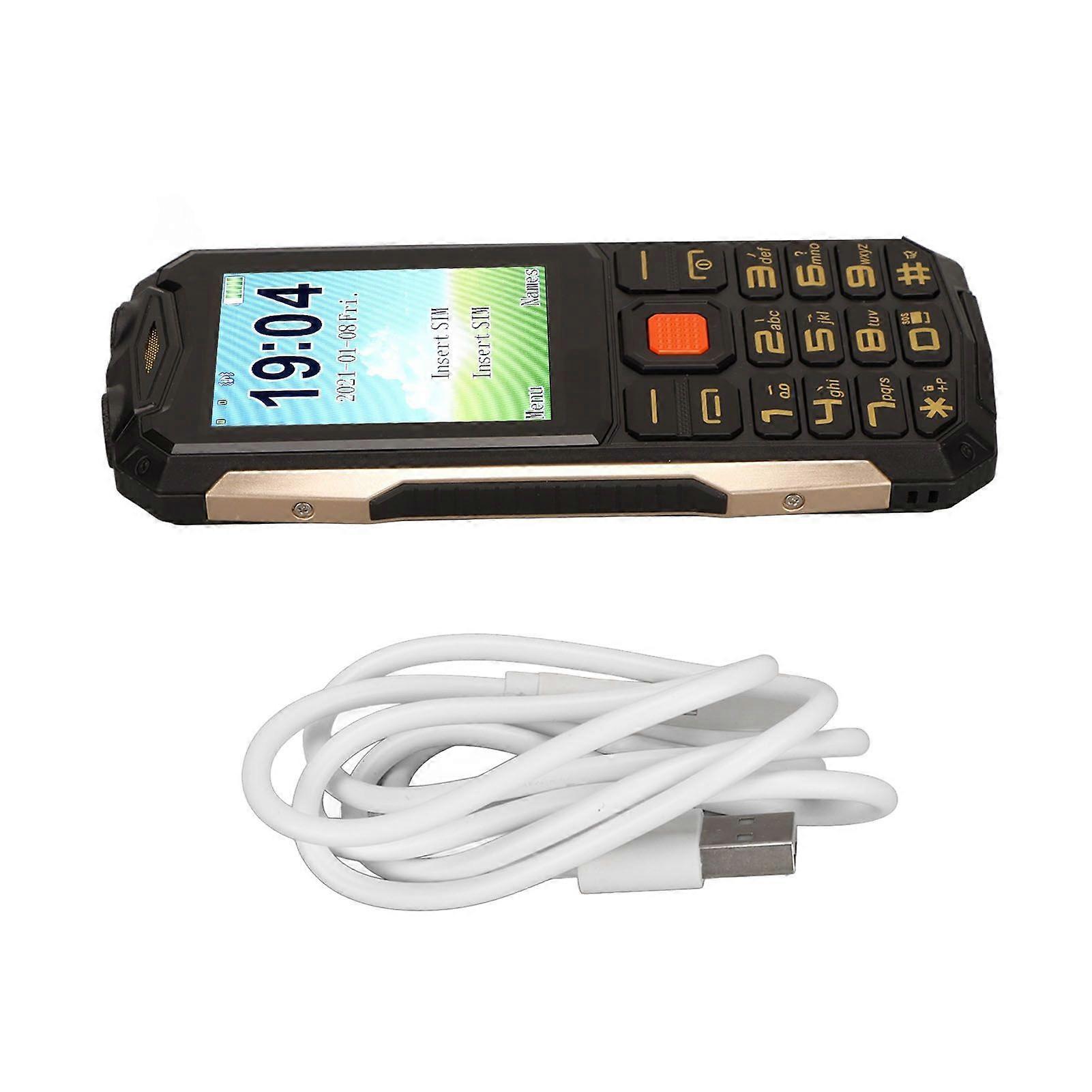 Straight Board Mobile Phone Ultrathin 2G Network Dual Card Dual Stand By 4800mAh Black for Elderly