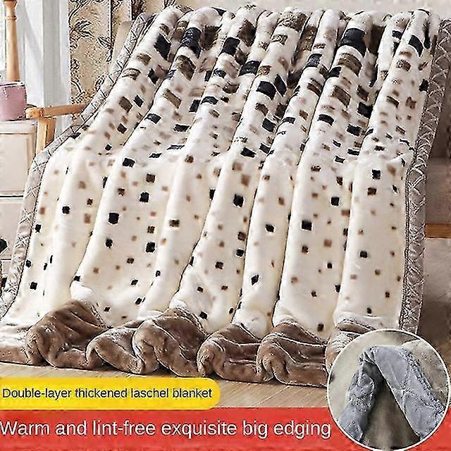 Double Layer Winter Thick Raschel Mink Weighted Blanket For Double Bed Soft Warm Heavy Fluffy Throw Blankets 25-26