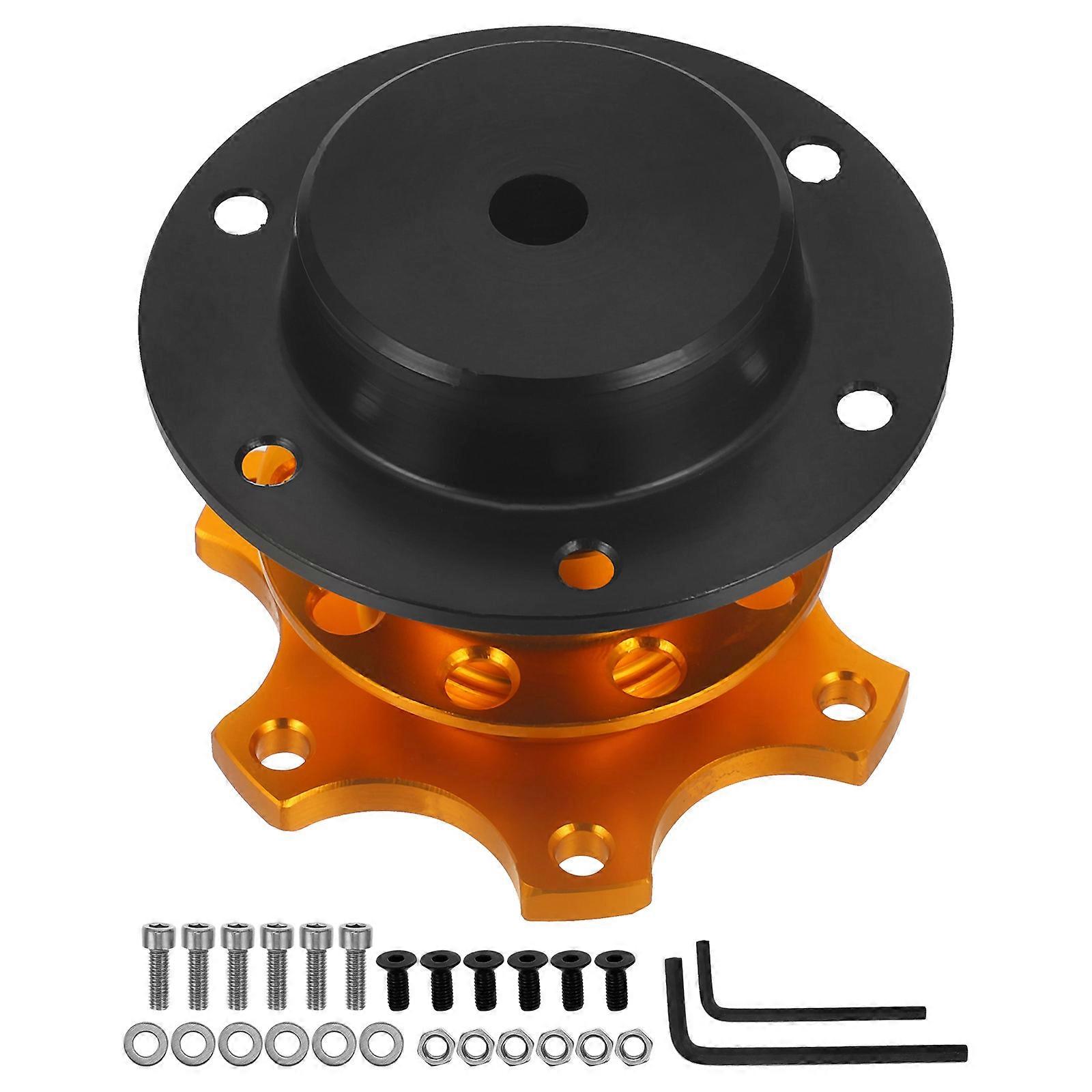 Quick Release Steering Wheel Hub Adapter for Car Use 3Pcs Golden Alloy Set