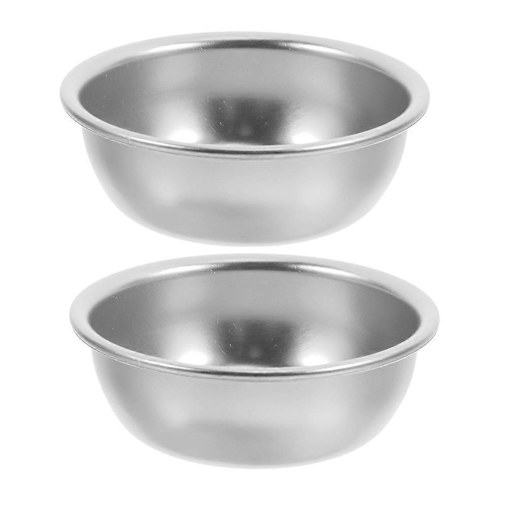 Versatile 2Pcs Silver Small Dipping Bowls Round Shape For Appetizers Dining And Restaurant Use