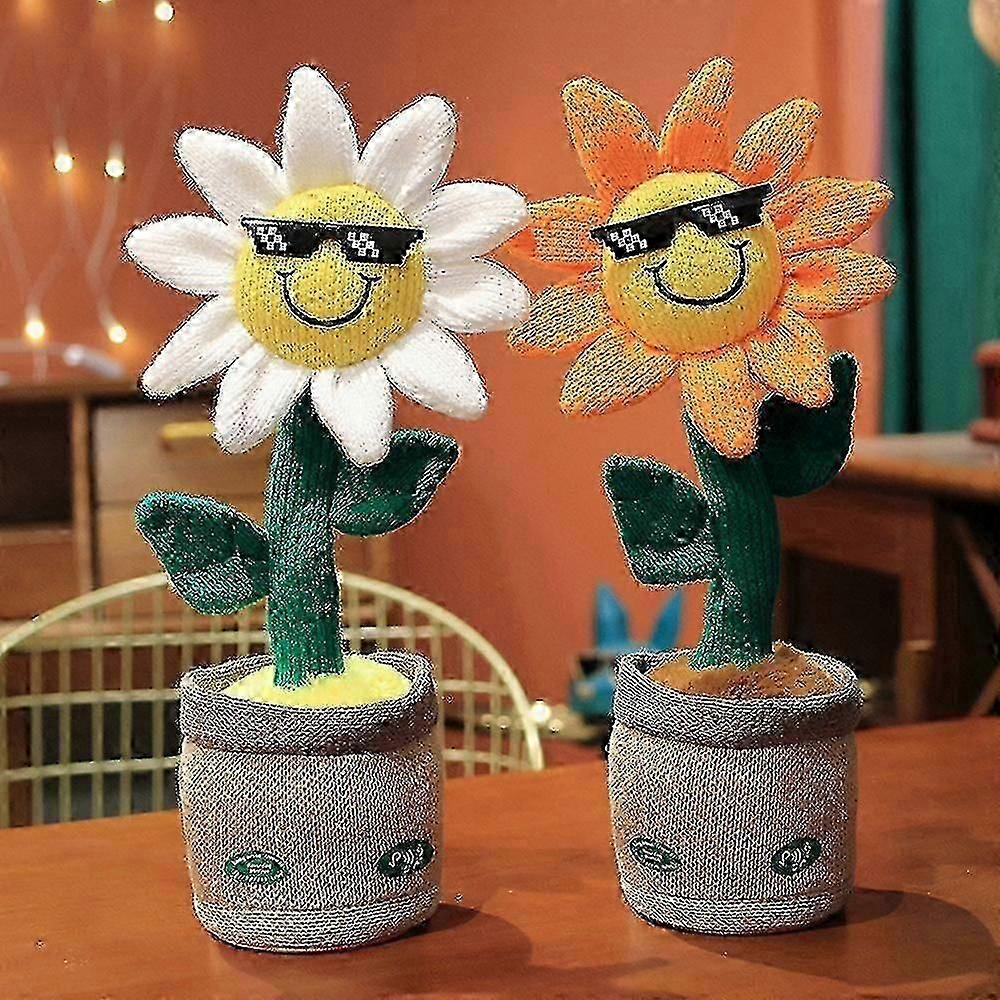 Elektrisk dans Solros fylld plyschdocka Sjungande Vridande Kanin Plyschleksak - HZ