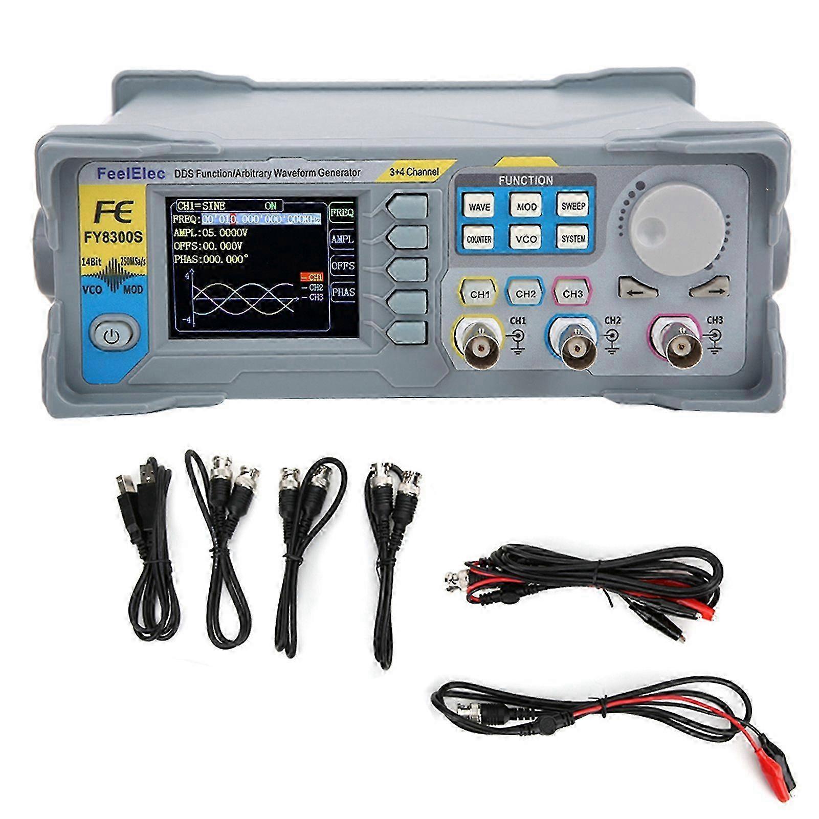 25-26 3-Channel Function Signal Generator Arbitrary Waveform Signal Generator 4 TTL Level OutputFY8300S-20M EU Plug 100-240V