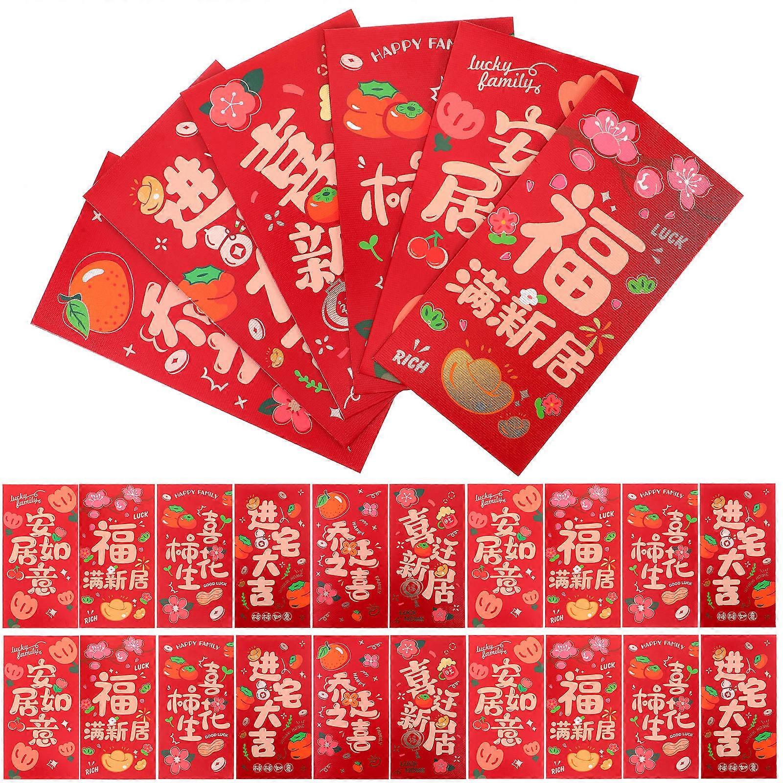 Chinese Red Envelopes Housewarming Red Envelopes for 1Pack Mixed Style Paper