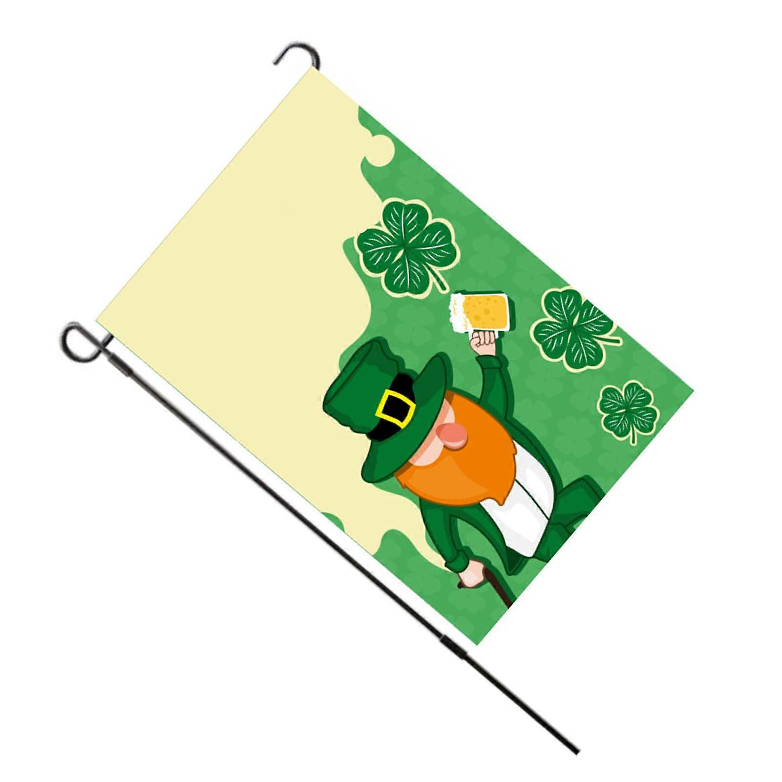 St Patricks Day Double Sided Garden Flag 45x30cm Machine Washable
