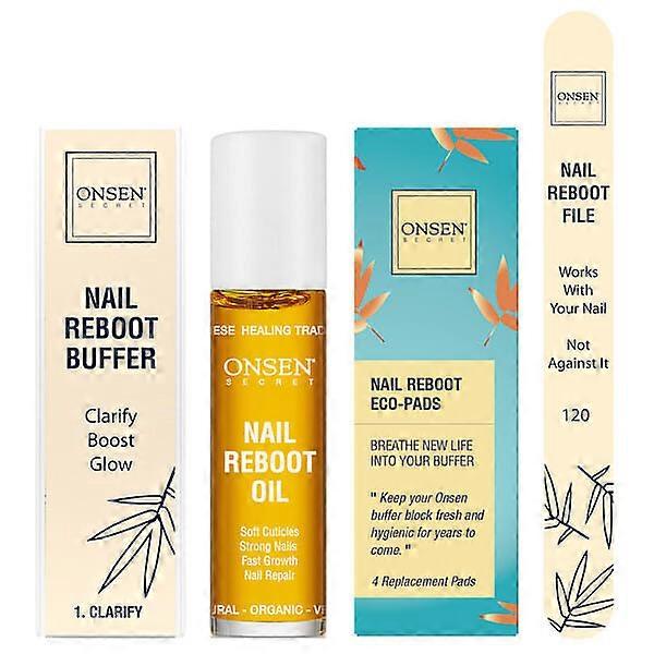 Onsen Secret, Nail Reboot Kit with Oil , 7 Piece Kit