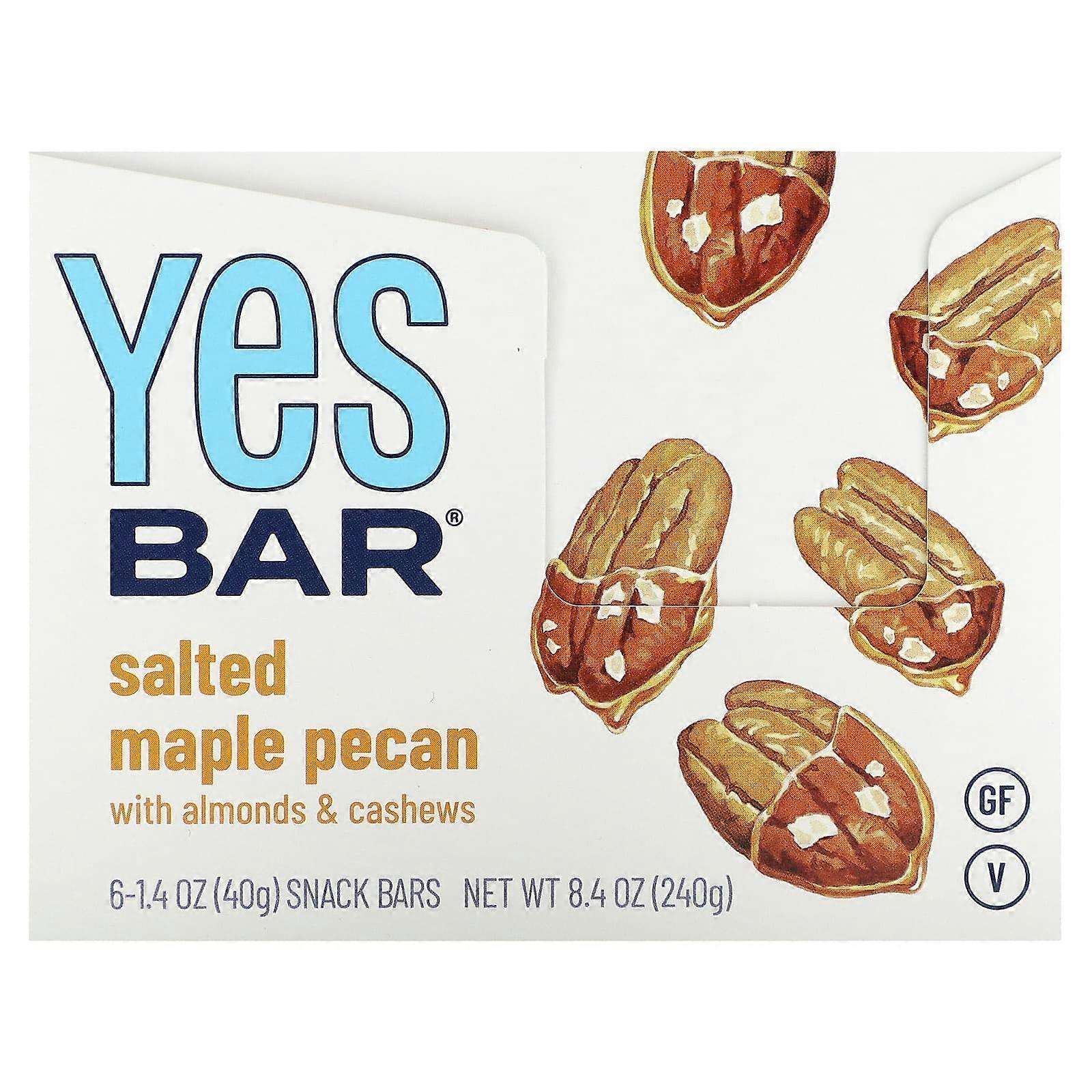 Snack Bar, Salted Maple Pecan, 6 Bars, 1.4 oz (40 g) Each