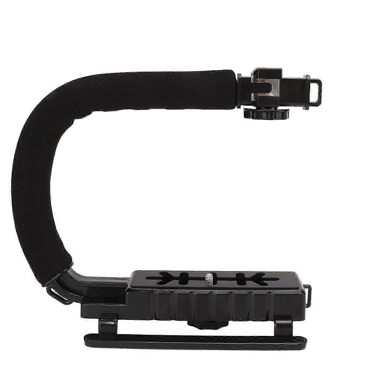 Camera Bracket for Video Stabilization, UC Shape Handle, ABS Material with Sponge Grip, Black Color