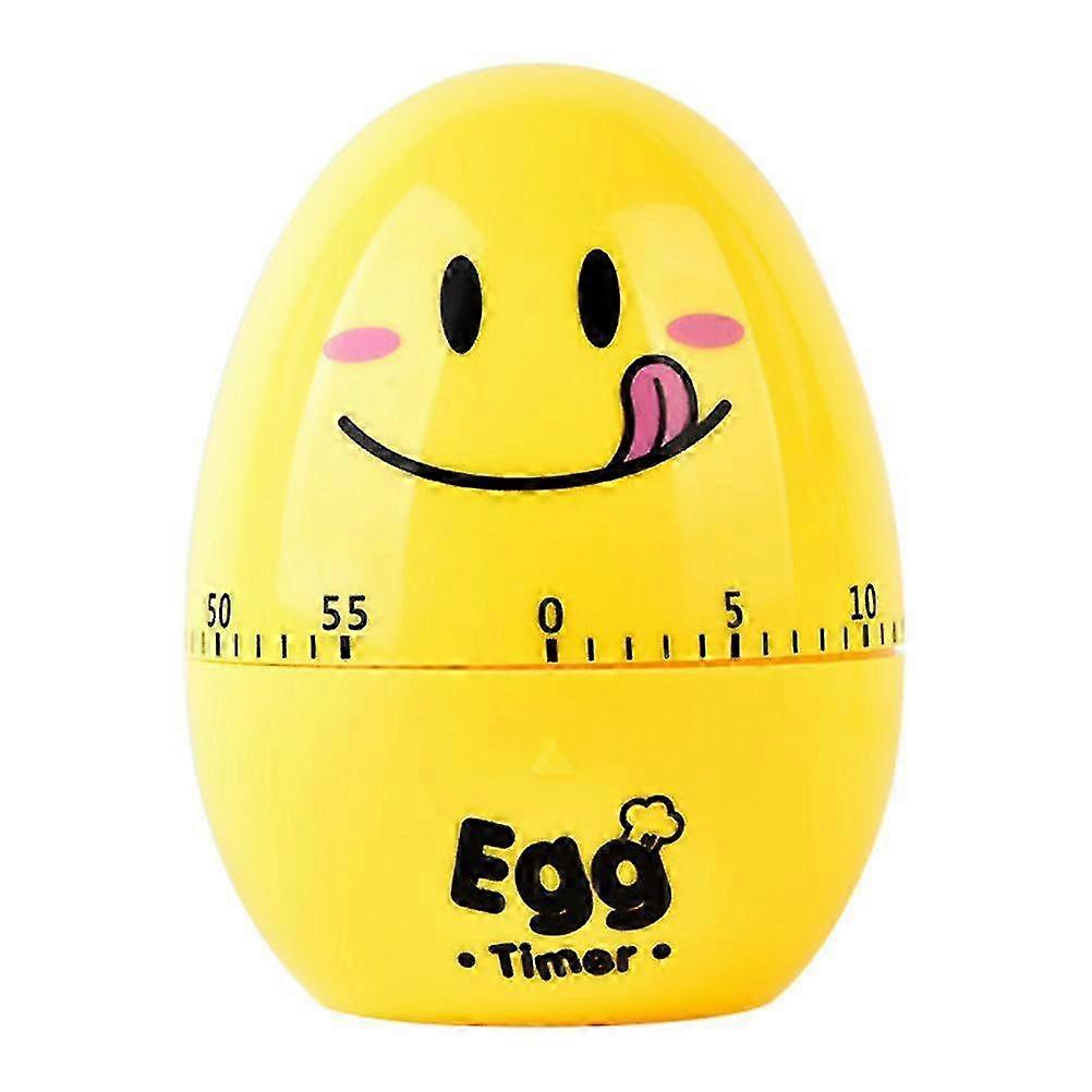 1 Pc Egg Shape Mechanical Rotate Timer Household Countdown Timer Manual Cooking Timekeeper Kitchen Reminder (yellow) Z