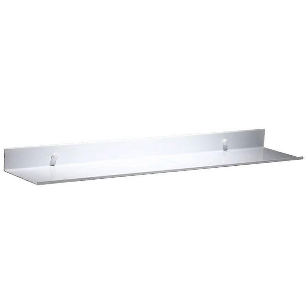 White Floating Bathroom Wall Shelf Rectangular Aluminum, 60cm, WallMounted, For Kitchen, Living Room, Hallway
