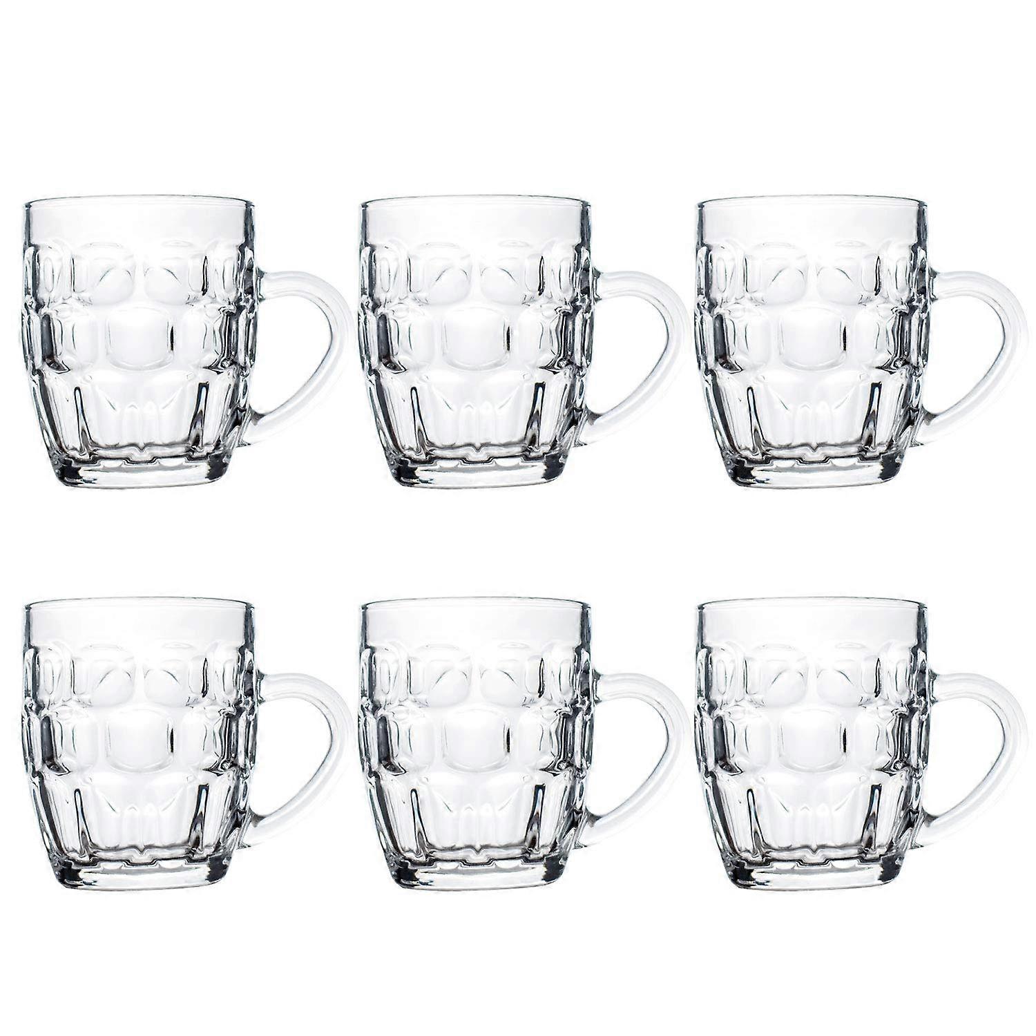 Beer Mugs Set 19 Oz Glass Mugs With Handle 560 Ml Large Beer Glasses For Freezer Pub Drinking Mugs Set Of 6