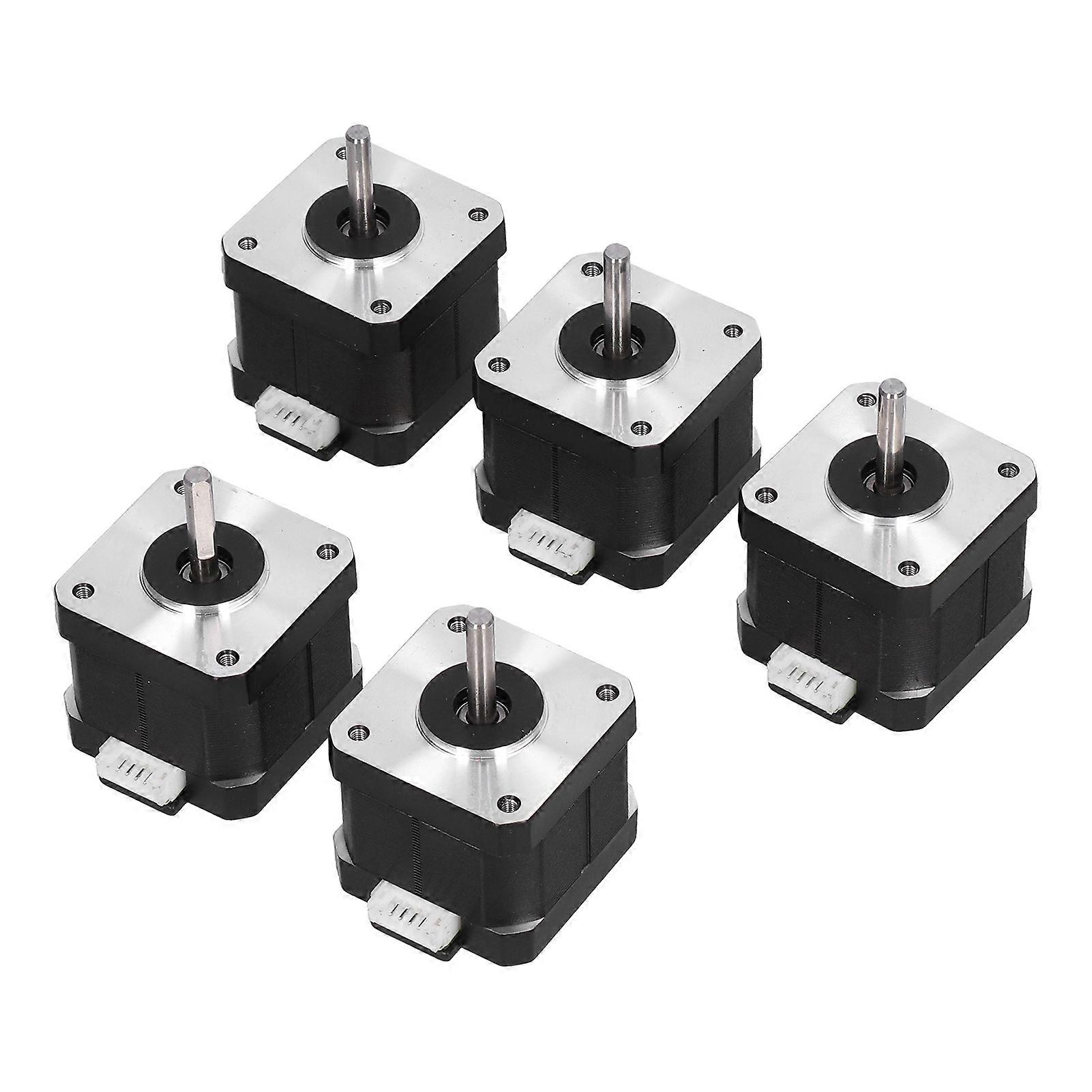 5Pcs Stepper Motor High Accuracy Stability Uniform Speed Lower Noise 0.9 Degree Three Dimensional Printer MotorThread (1 Black and 1 White) 