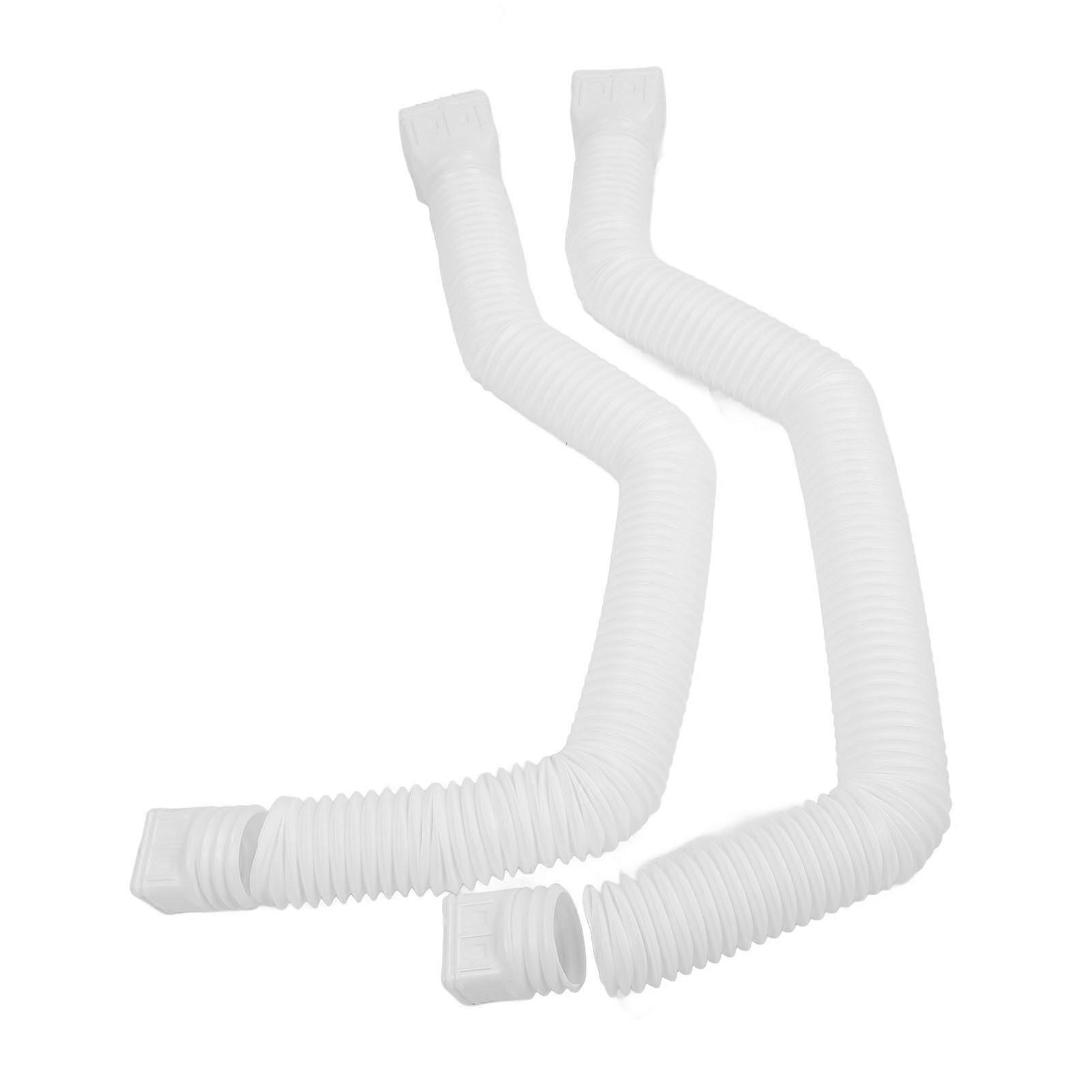2 Set Gutter Downspout Extension Flexible 21in to 58in Drainage Pipe Extension for Residential Use White 