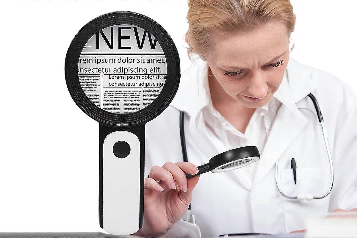 30X Handheld Magnifying Glass with 18LED Light Illuminated Magnifier