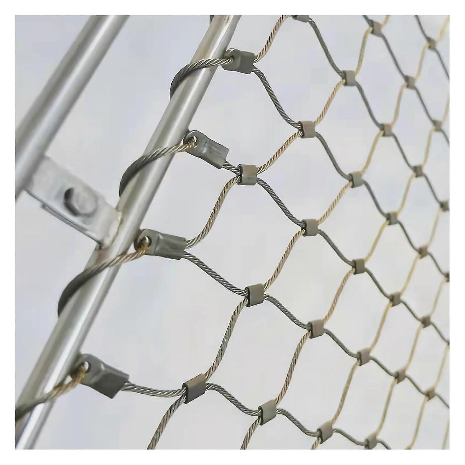Stainless Steel Flexible Cable Balustrade Mesh 304 Grade AntiFall AntiTheft Balcony Netting 1x7m (3.28x22.96ft)