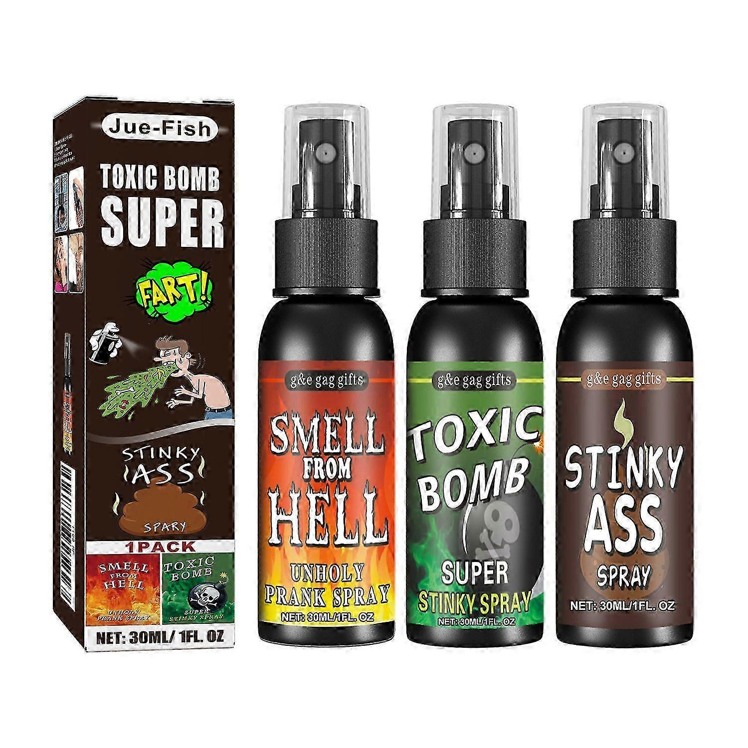 1-6pcs Jue-fish Fart Spray Extra Strong 30ml Potent Stink Spray Non Toxic Fart Bomb Prank Stuff For banx2