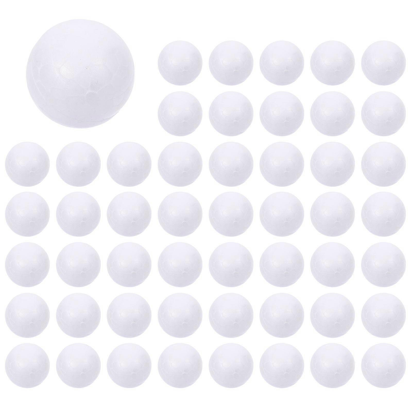 50pcs Wedding Decoration Modeling Craft Solid Polystyrene Balls Round Spheres DIY Stuff White (Solid 2cm)
