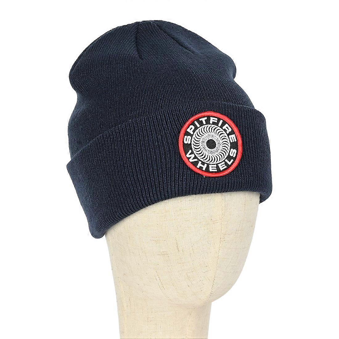Spitfire Classic '87 Swirl Patch Cuff Beanie Hat - Navy/Black/Red