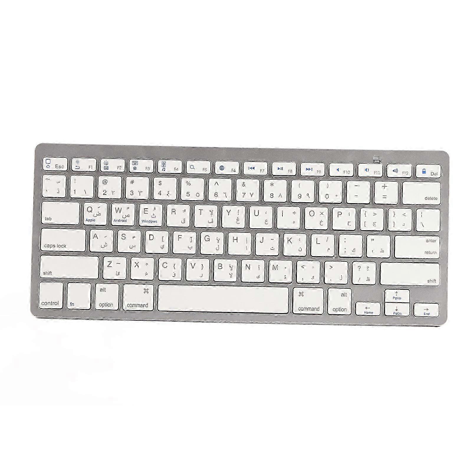 Wireless Keyboard Mini 78 Keys Ultra Thin Portable White Computer Keyboards for Android for OS X for IOS for WindowsArabic