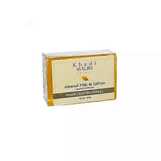 Мыло ручной работы с Молочком миндаля и Шафраном (125 г), Almond Milk & Saffron Soap,  Khadi Mauri