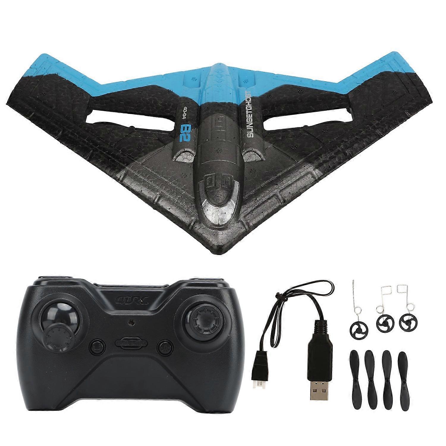 2.4Ghz RC Glider Airplane Model Collision Resistance Glide Remote Control Aircraft Toy for Kids Blue